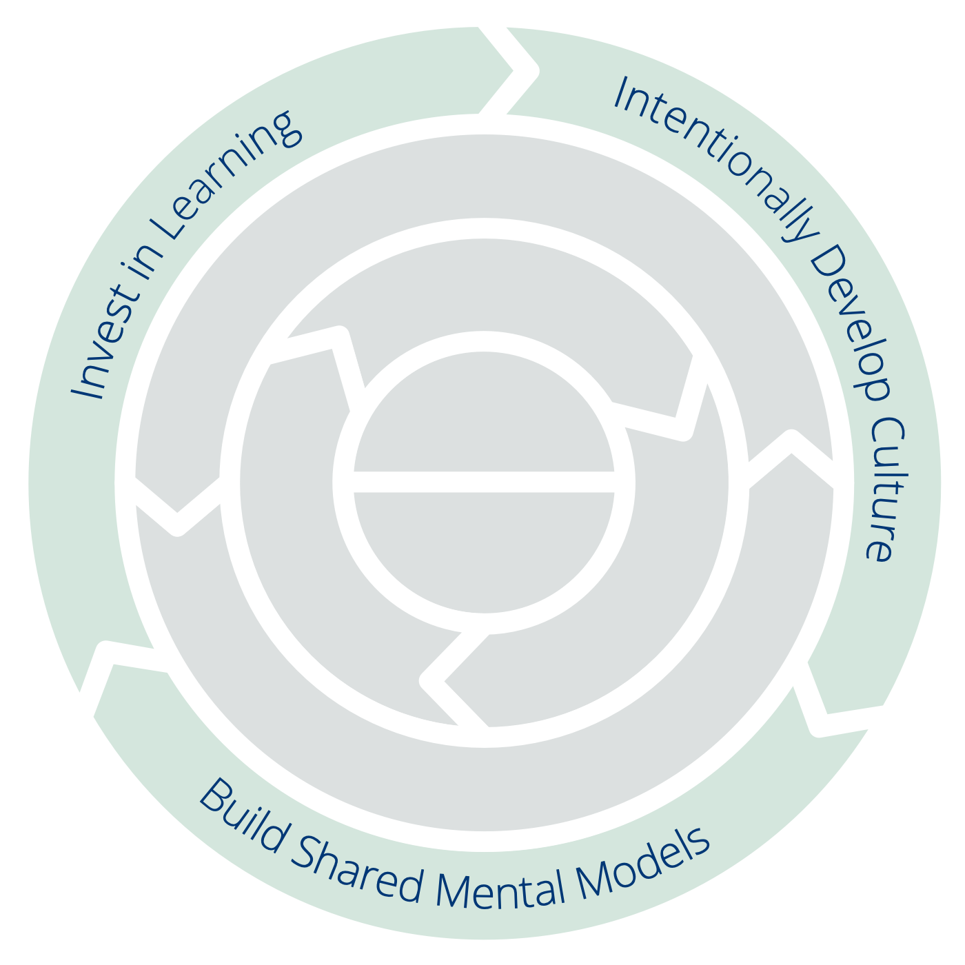 Tre principer för Transformation: Satsa på lärande – Utveckla kulturen medvetet – Bygg gemensamma mentala modeller